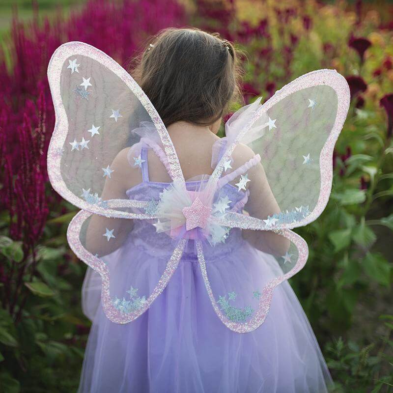 Glitter wings with fairy dress