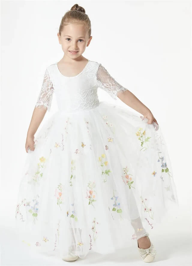 young girl modelling dress