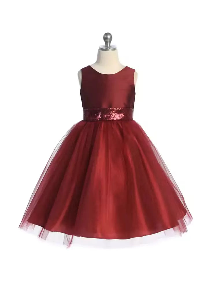 Pretty burgundy dress with sequins