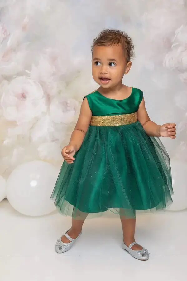 Baby wearing Emerald Belle of The Ball Dress