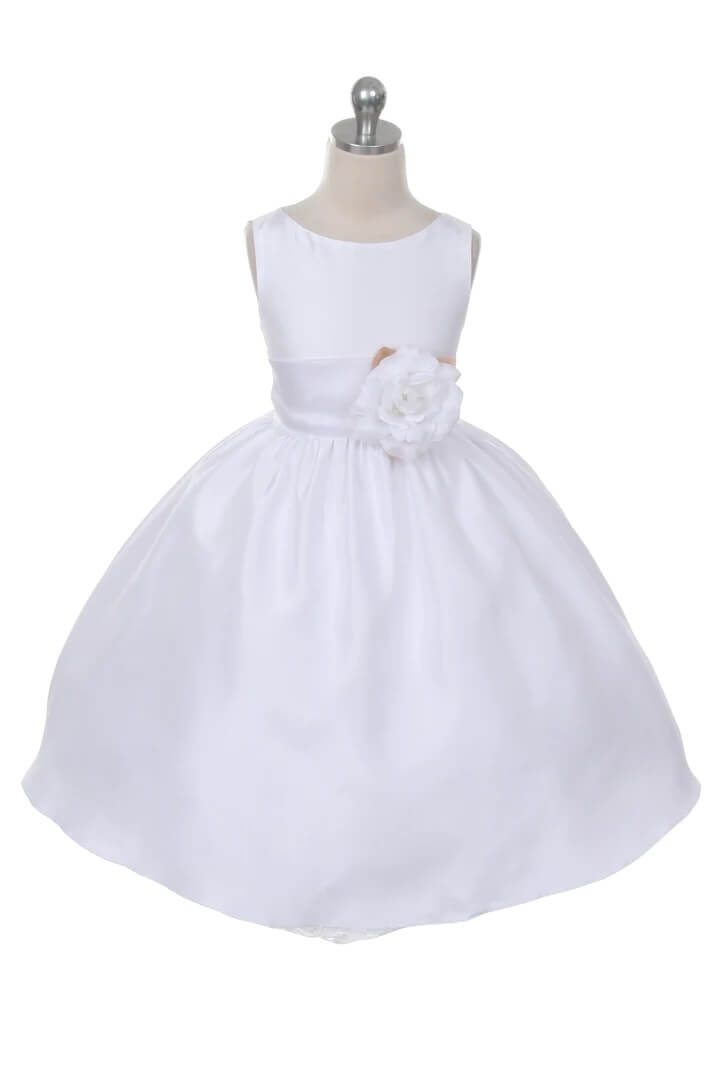 Baby Morgan - Bridal Ivory or White with Choice of 21 Colour Sash and Flower