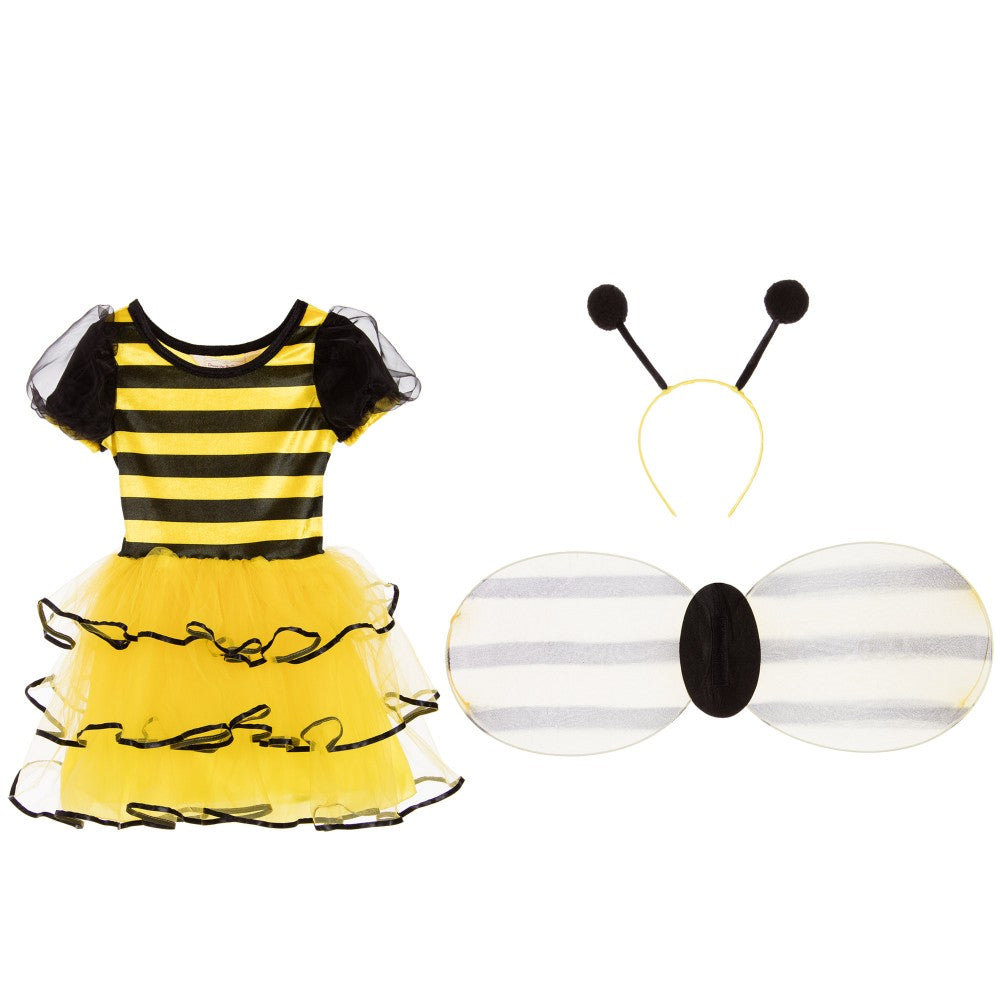 Girls yellow three piece bumble bee costume