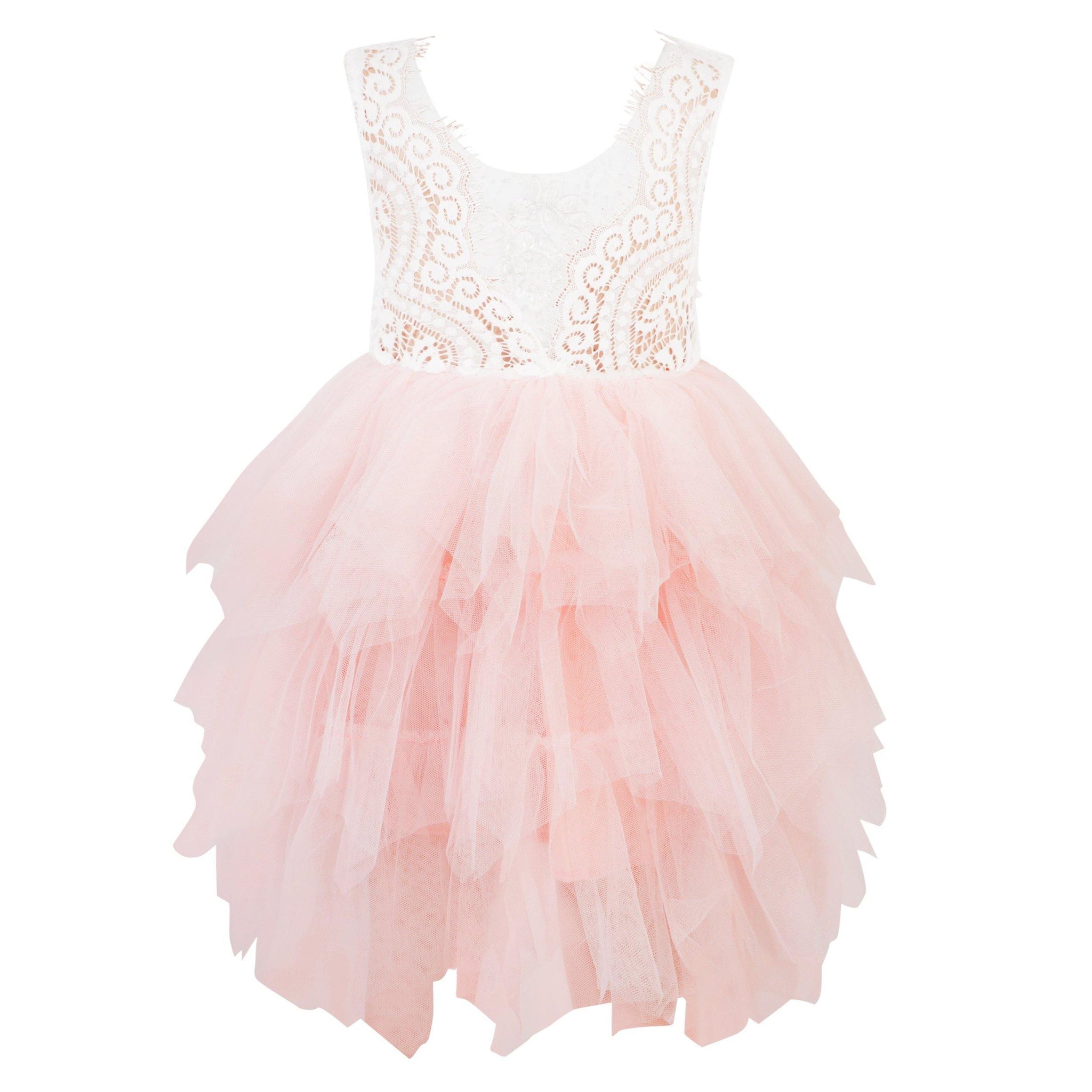 Boho Dreams Dress - Blush Appliqué - UK Flower Girl Boutique