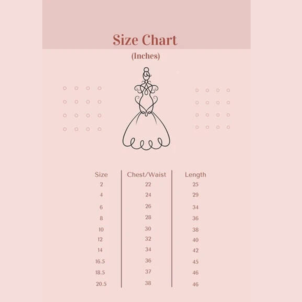 Kenza dress size chart