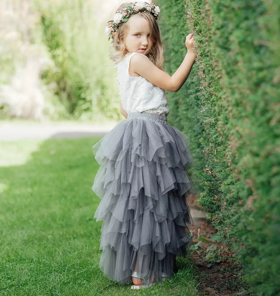 Opheila Couture Girls Grey Dress | The Fairy Princess — The Fairy